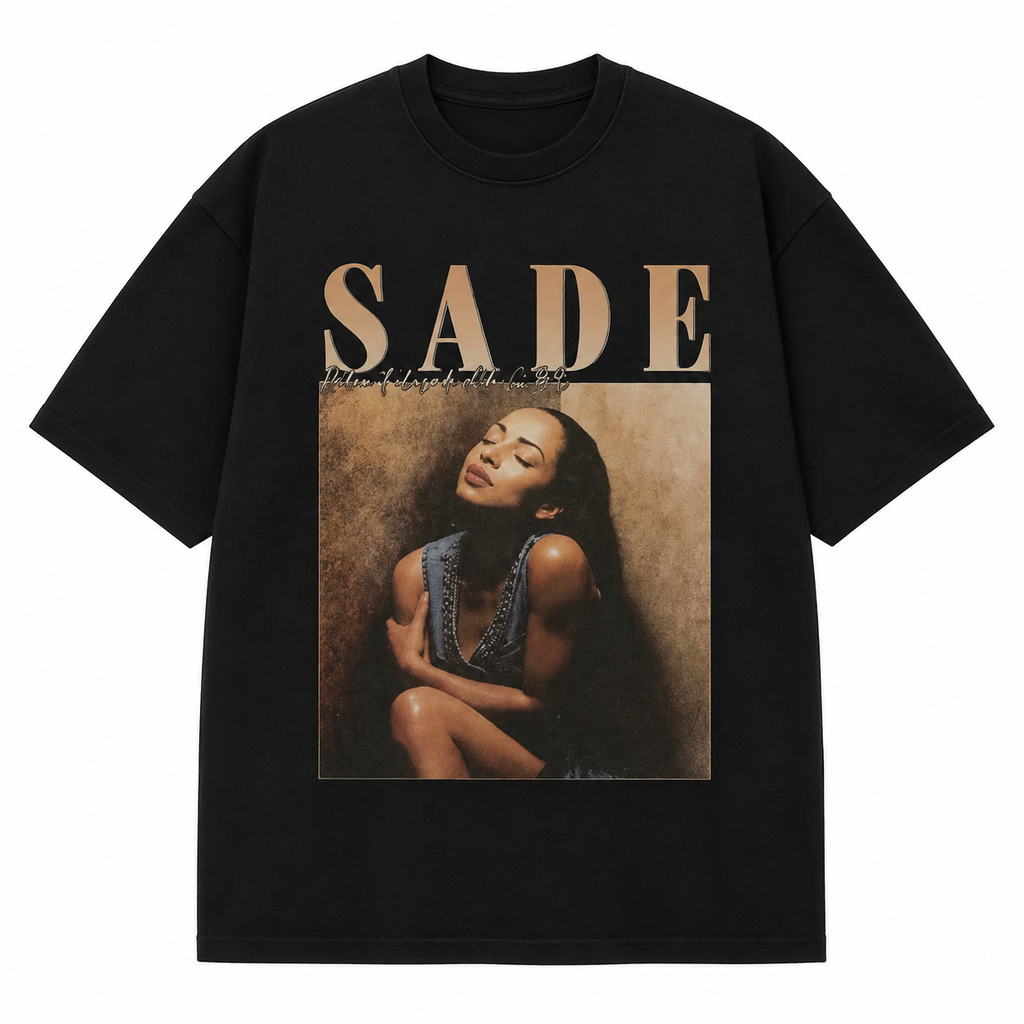 Vintage Sade Music Graphic Tee –  90s Retro Bohemian Inspired Washed Streetwear Shirt/Sweatshirt/Hoodie