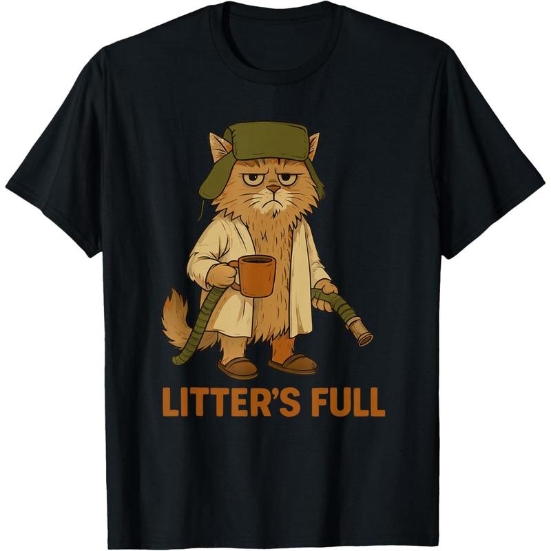 Litter’s Full Funny Cat Christmas T-Shirt/Sweatshirt/Hoodie – Retro Grumpy Cat Holiday Graphic Tee