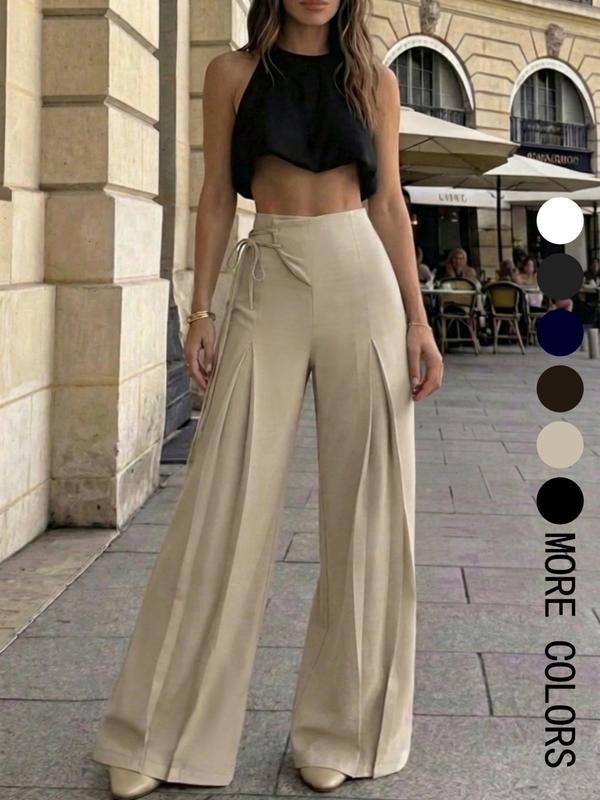 Women’s High-Waist Wide-Leg Pants – Pleated Tailored Casual Trousers
