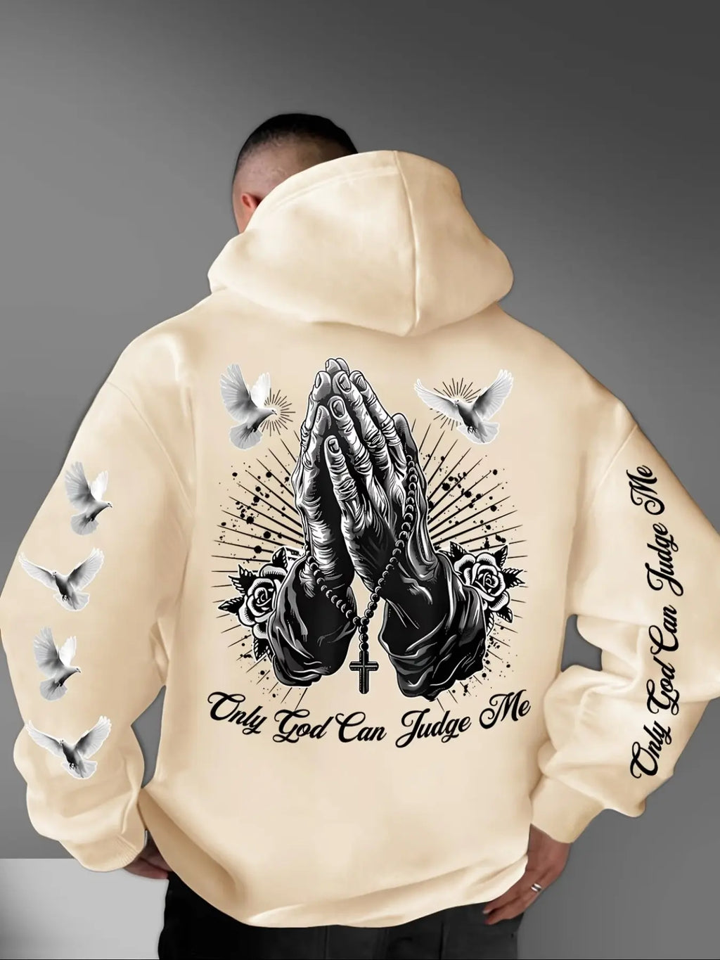 Only God Can Judge Me Hoodie/Sweatshirt – Praying Hands & Dove Christian Graphic Sweatshirt