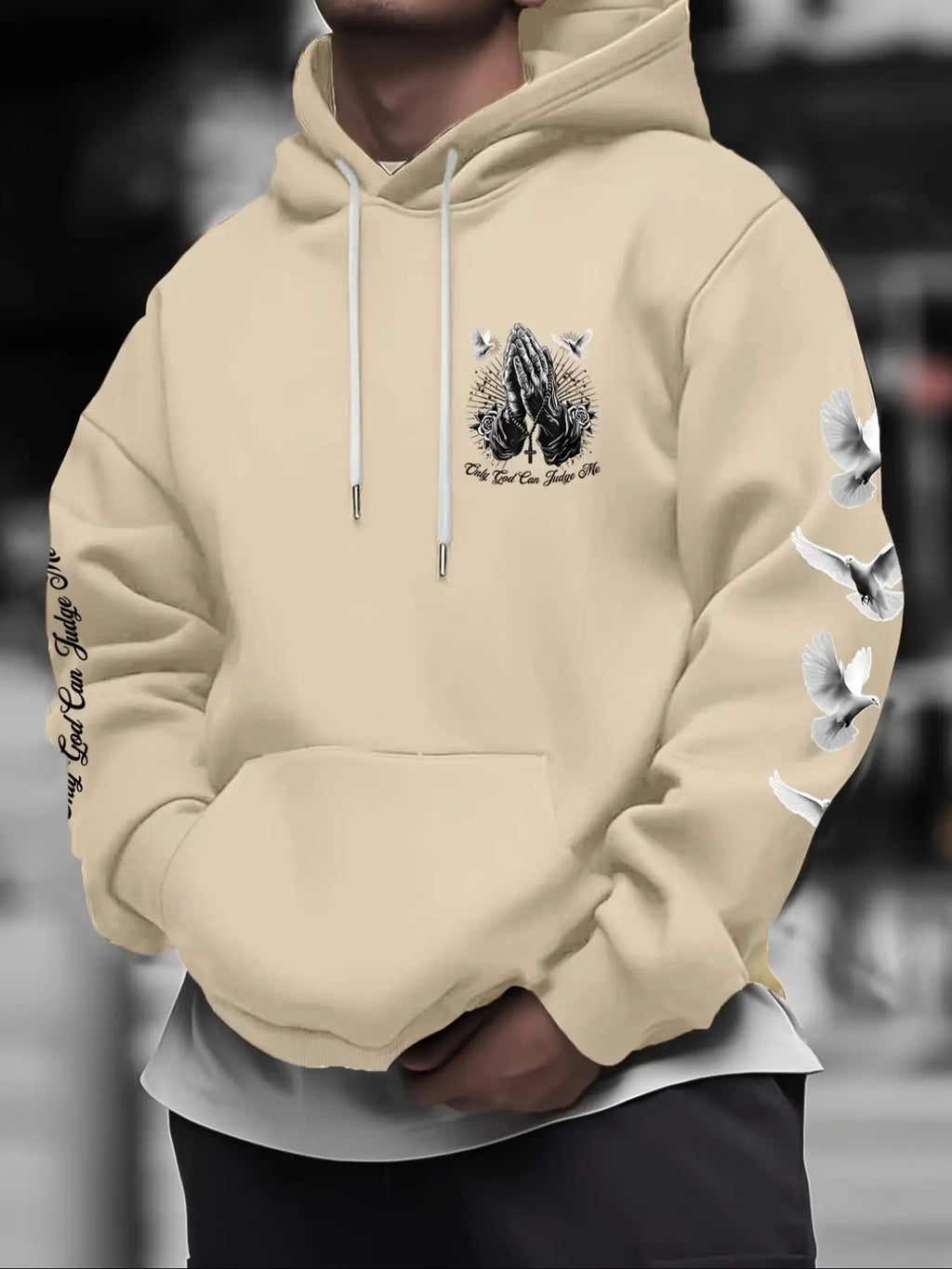 Only God Can Judge Me Hoodie/Sweatshirt – Praying Hands & Dove Christian Graphic Sweatshirt
