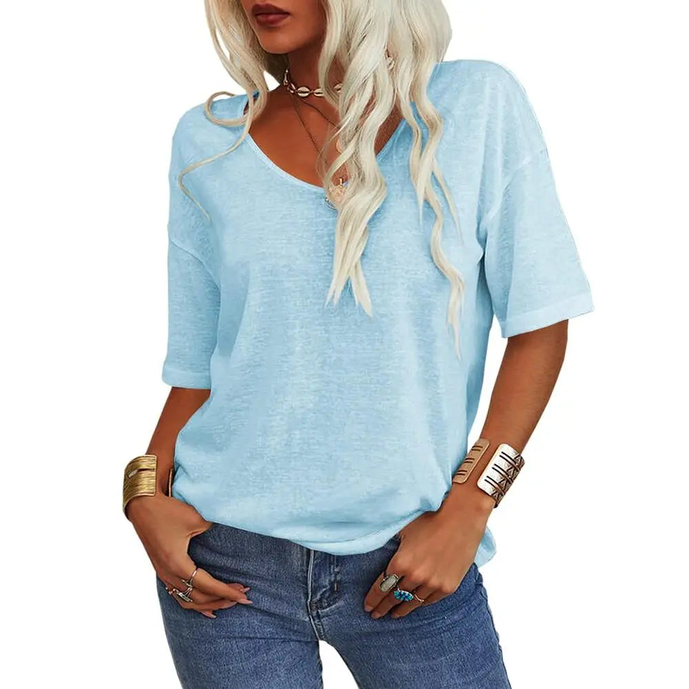 Lightweight Imily Bela Women's Soft V Neck Tshirt