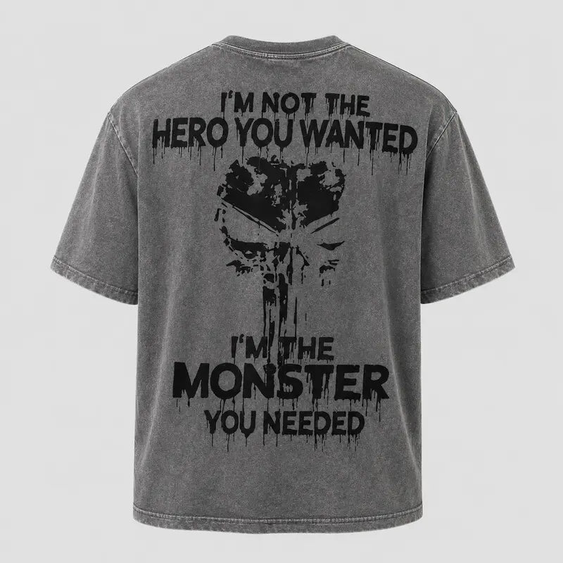I'm Not the Hero Skull Graphic T-Shirt/Sweatshirt/Hoodie – Dark Grunge Streetwear Tee