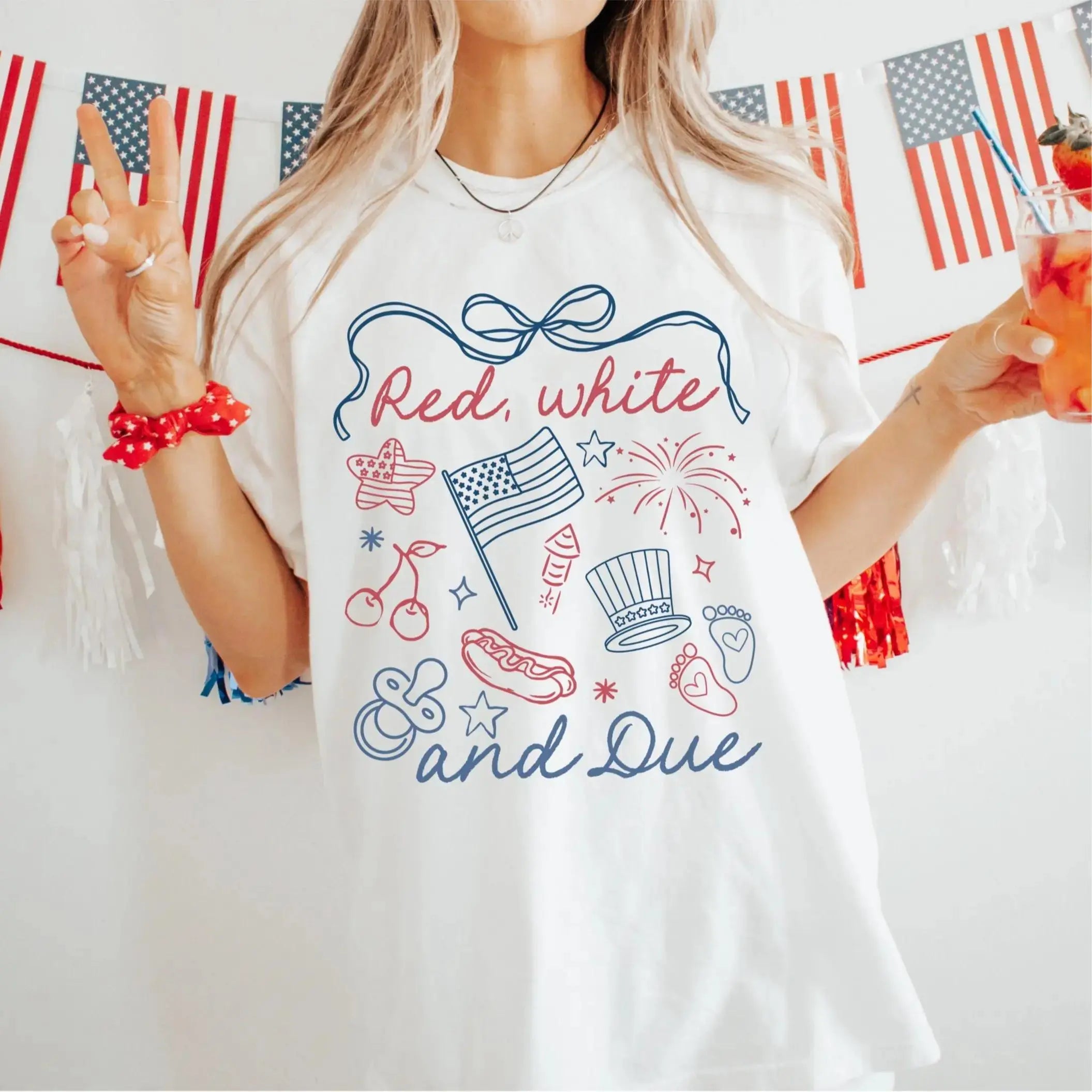 Red, White & Due 4th of July T-Shirt/Sweatshirt/Hoodie – Summer Announcement Tee
