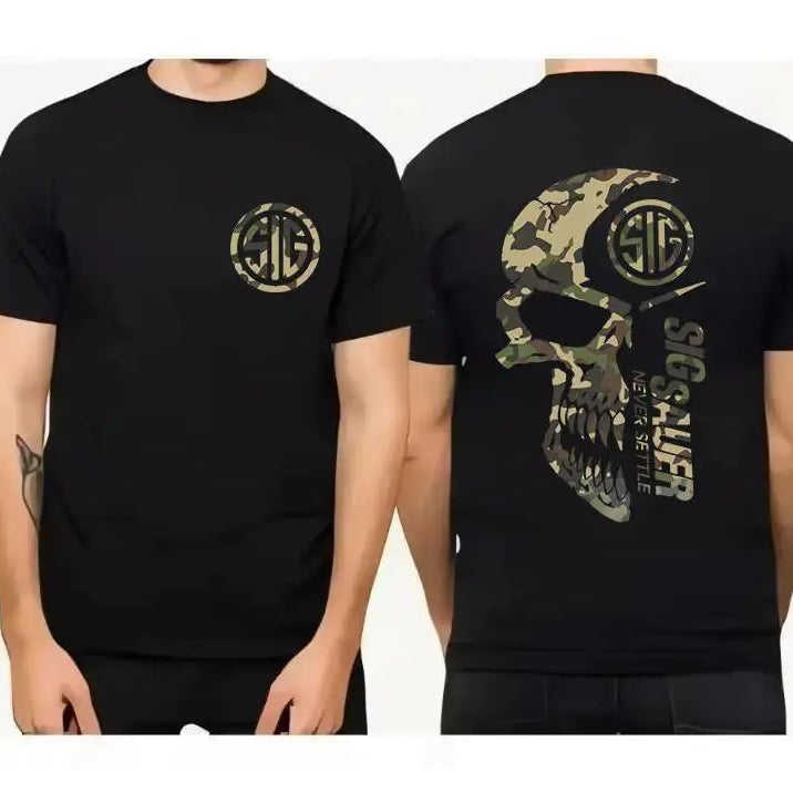 Men’s Camo Skull Graphic T-Shirt/Sweatshirt/Hoodie – Tactical Military Streetwear Back Print Tee
