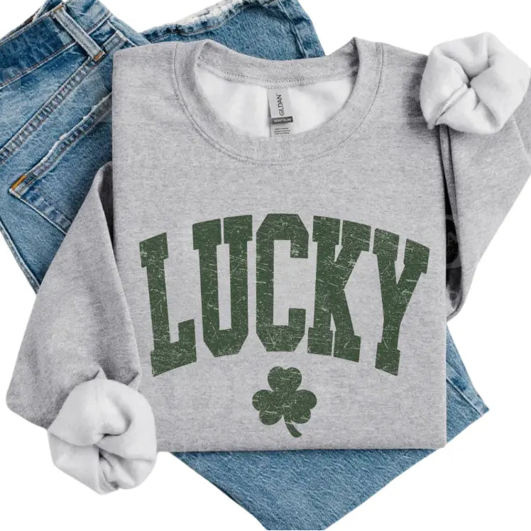 Women's Lucky Sweatshirt, Cute Shamrock Shirt, Happy St Patricks Day Shirt, St Pattys Day Outfit, Lucky Outfit