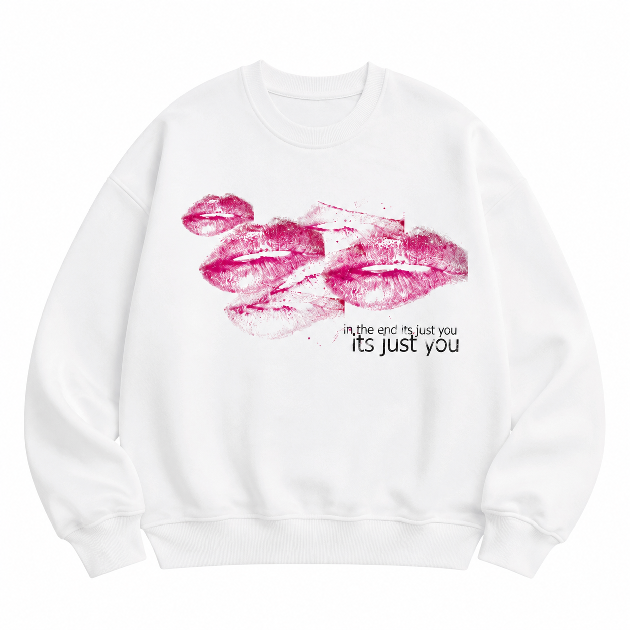 It's Just You T-Shirt/Sweatshirt/Hoodie – Minimalist Lips Graphic Tee, Cute Aesthetic Streetwear Shirt