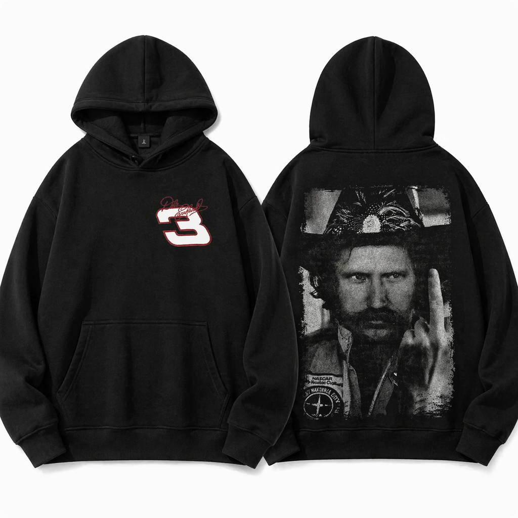 Dale Earnhardt  Middle Finger Vintage Racing Rebel T-Shirt/Sweatshirt/Hoodie – Nascar Lovers Racing Graphic  Tee