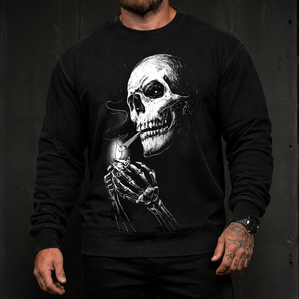 Dark Gothic Skull Rock Style Graphic Tee – Vintage Alternative Streetwear Shirt/Sweatshirt/Hoodie