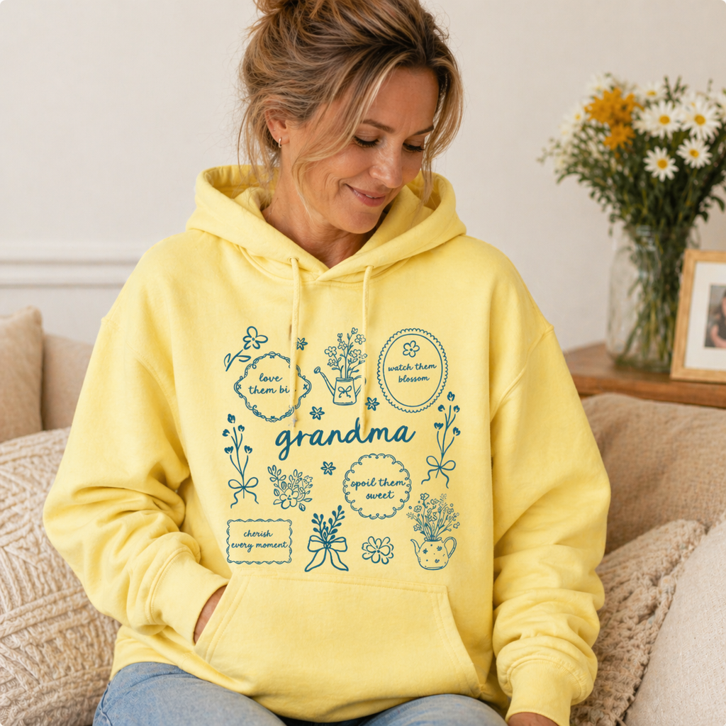 Personalized Floral Grandma T-Shirt/Sweatshirt/Hoodie – Custom Name Mother’s Day Gift Tee