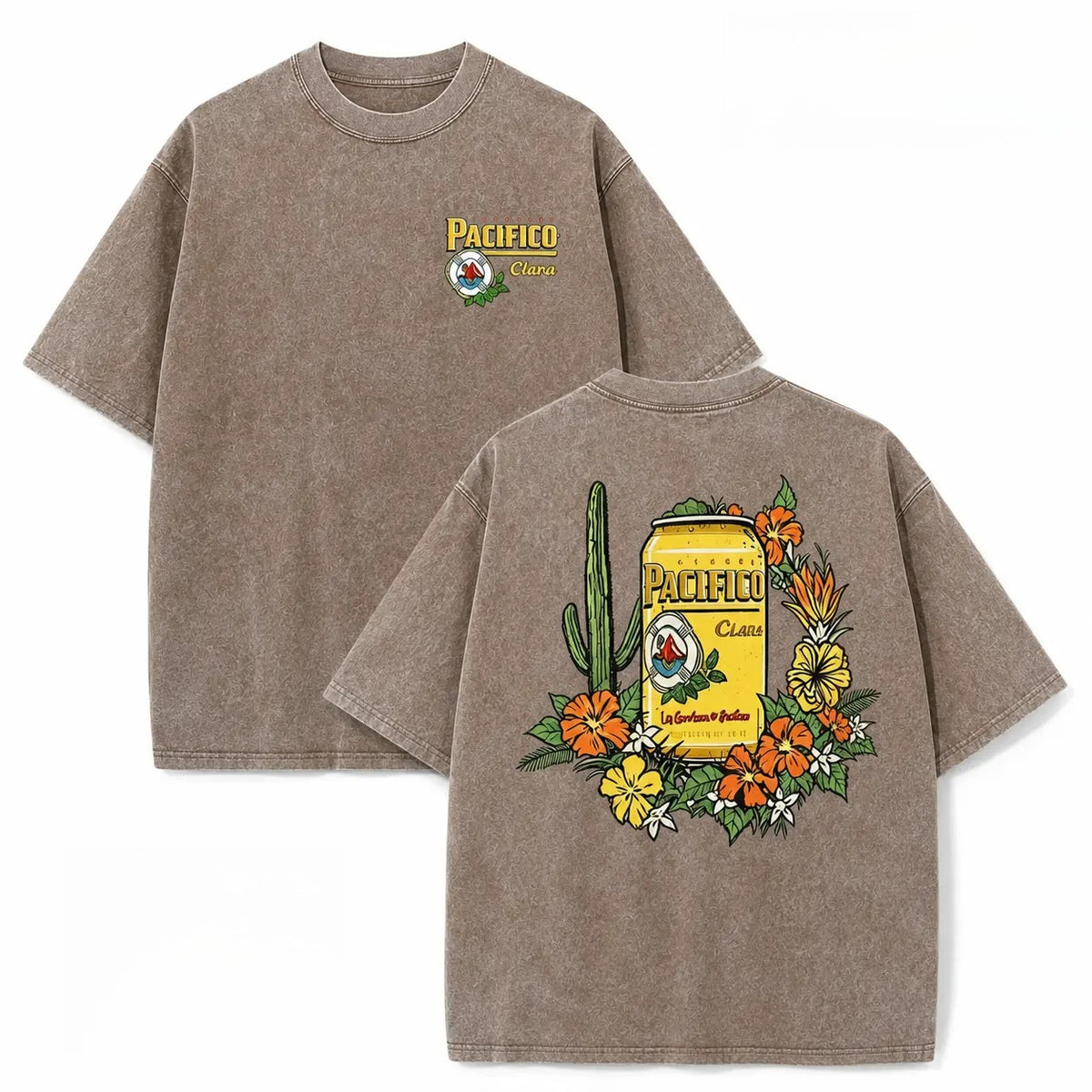 Vintage Tropical Beer Graphic T-Shirt/Sweatshirt/Hoodie – Acid Wash Baja Surf Oversized Tee