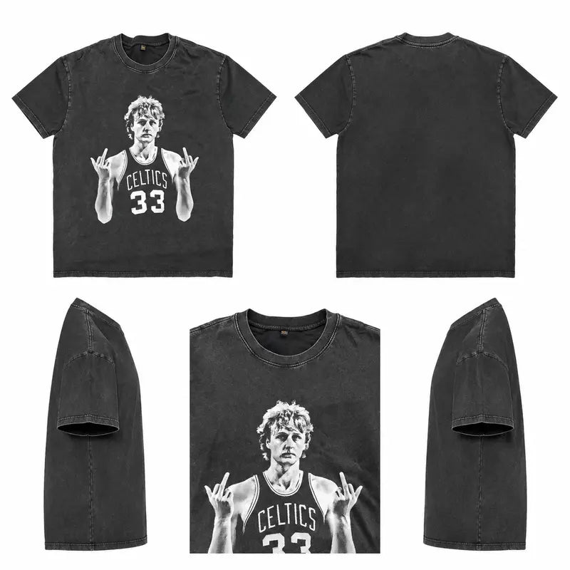 Larry Bird Vintage Basketball Graphic Tee/Sweatshirt/Hoodie – Retro Celtics 33 Streetwear T-Shirt