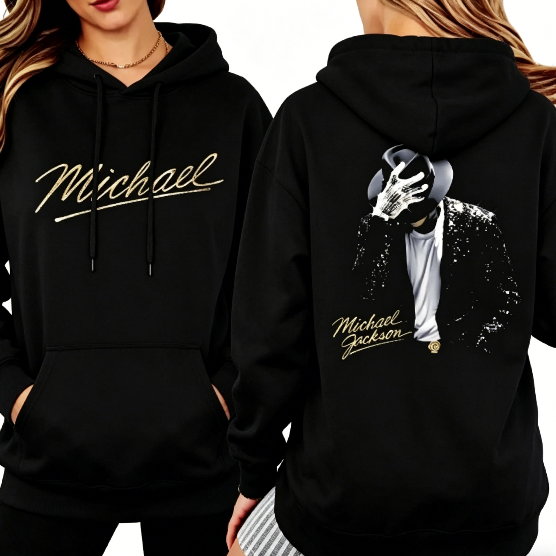 Michael Jackson Black Gold Dance Graphic T-Shirt/Sweatshirt/Hoodie – Retro Stage Performer Tee