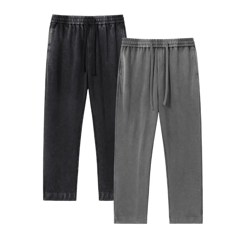 Men’s Acid Wash Sweatpants – Vintage Washed Loose Fit Straight Leg Casual Pants, Unisex Everyday Bottoms, 1-Pack or 2-Pack