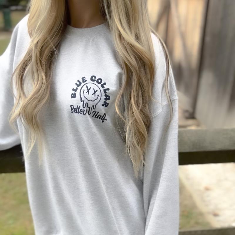 Spoiled By My Blue Collar Man Sweatshirt/Hoodie/T-Shirt – Retro Blue Collar Girlfriend Crewneck