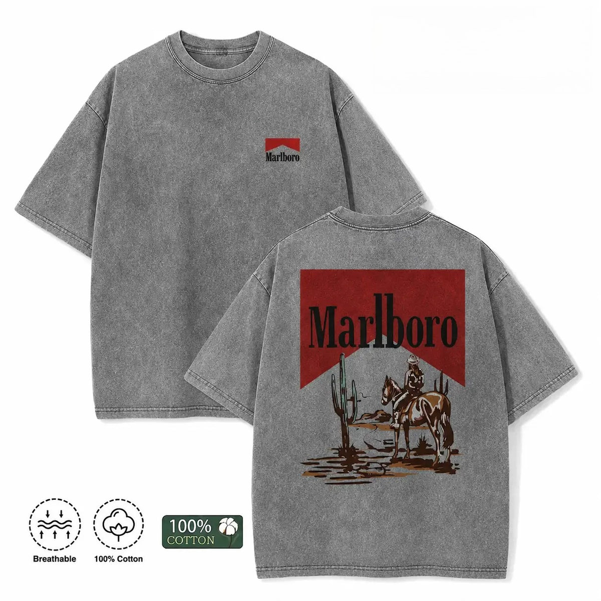 Vintage Cowboy Graphic T-Shirt/Sweatshirt/Hoodie – Dark Americana Western Acid Wash Tee