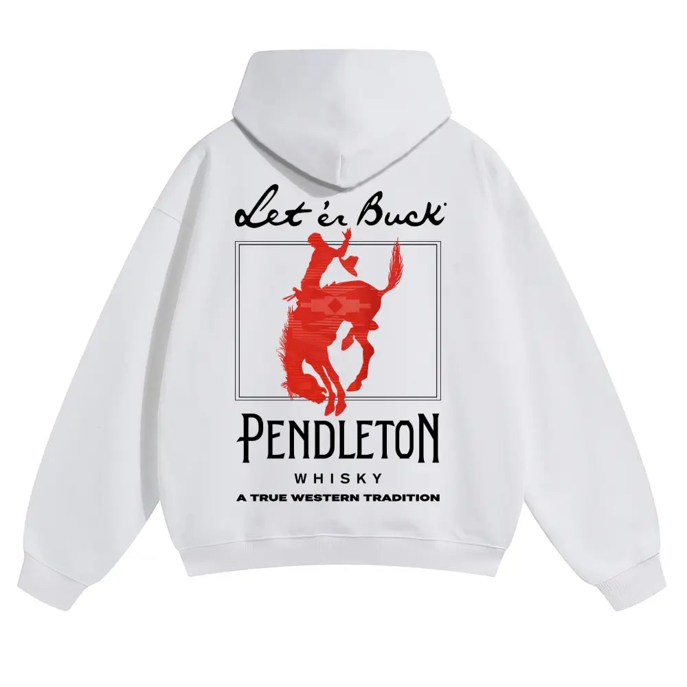 Let 'Er Buck Western Rodeo Hoodie – Vintage Cowboy Graphic Sweatshirt/T-shirt