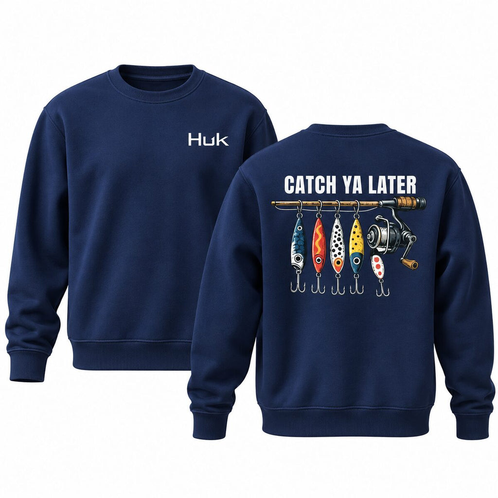 Catch Ya Later Fishing Hoodie/Sweatshirt/T-shirt – Vintage Lure Graphic Pullover for Men