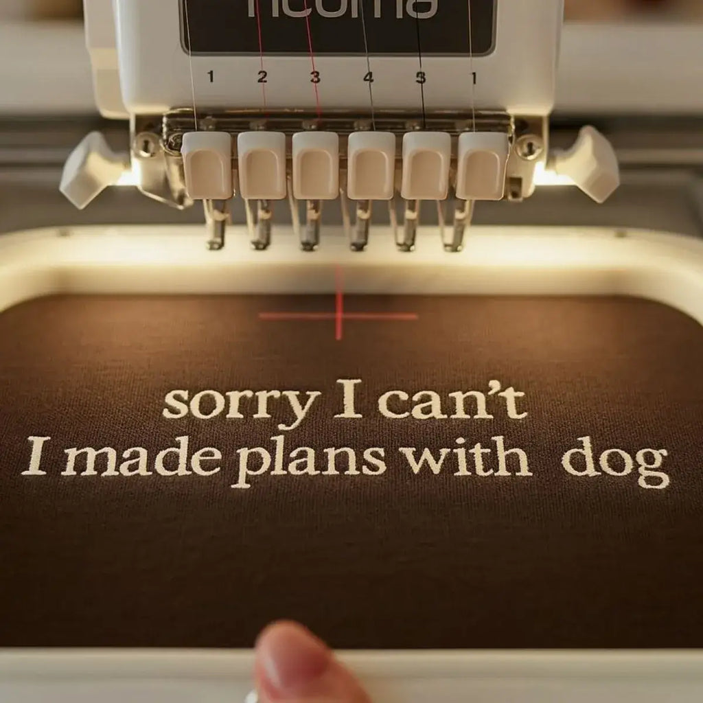 Sorry I Can'T I Have Plans With My Dog T Shirt, Embroidered Gift for Dog Lover
