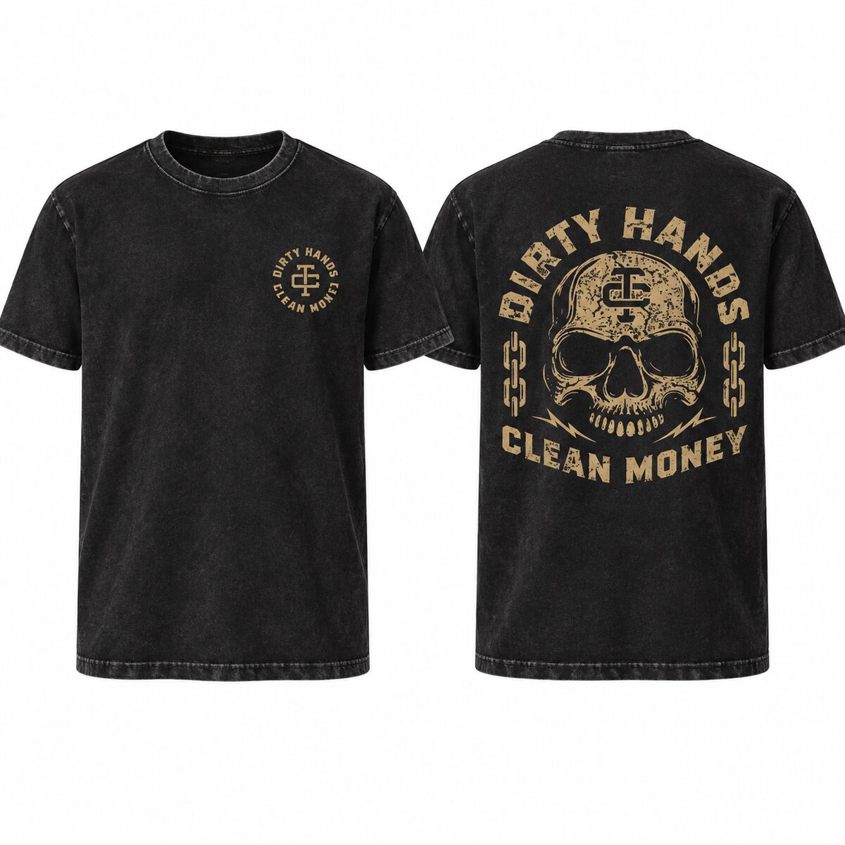 Dirty Hands Clean Money Skull Hoodie/Sweatshirt/T-Shirt – Vintage Blue Collar Workwear Pullover